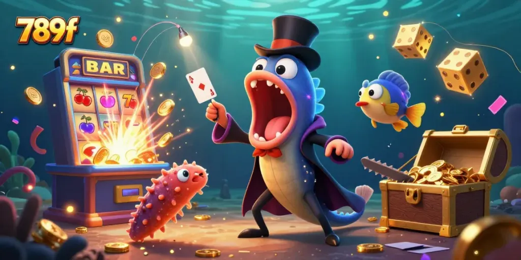 Watch 789f's captivating casino experience with vibrant characters in a stunning underwater scene.