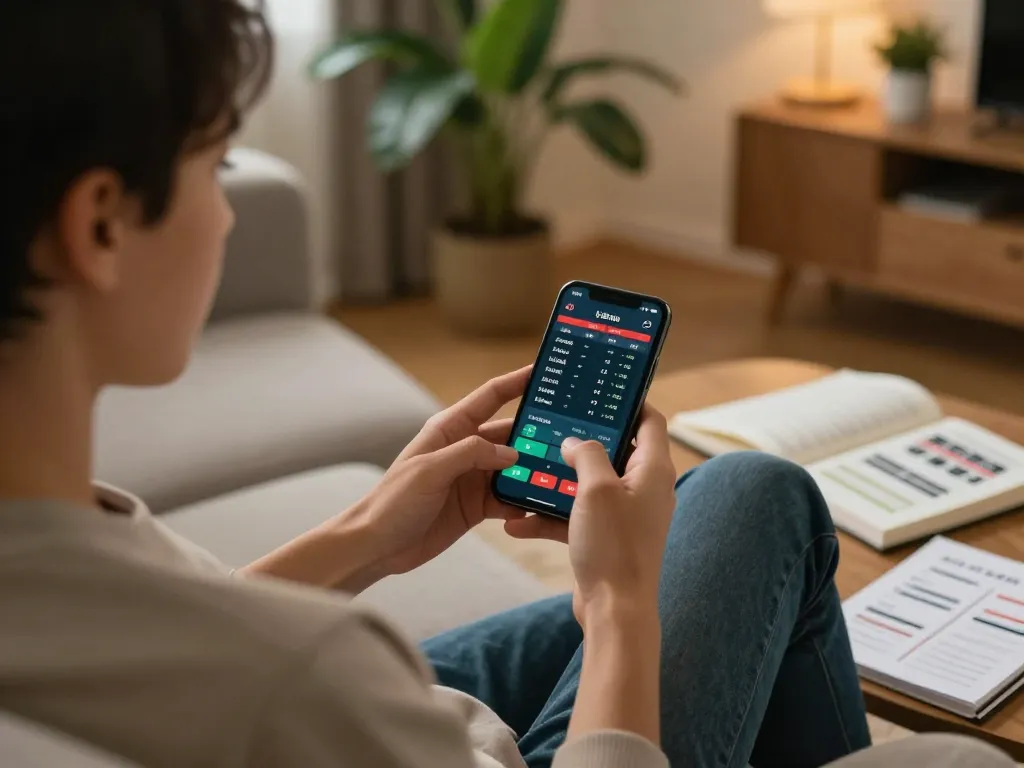 Engaging with the TR88 link through a user-friendly sports betting app on smartphone from home.