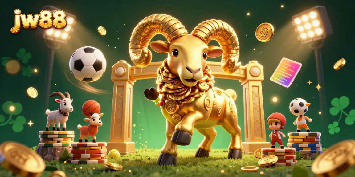 Engage in exciting games at jw88 with dynamic elements like golden ram and sports balls.