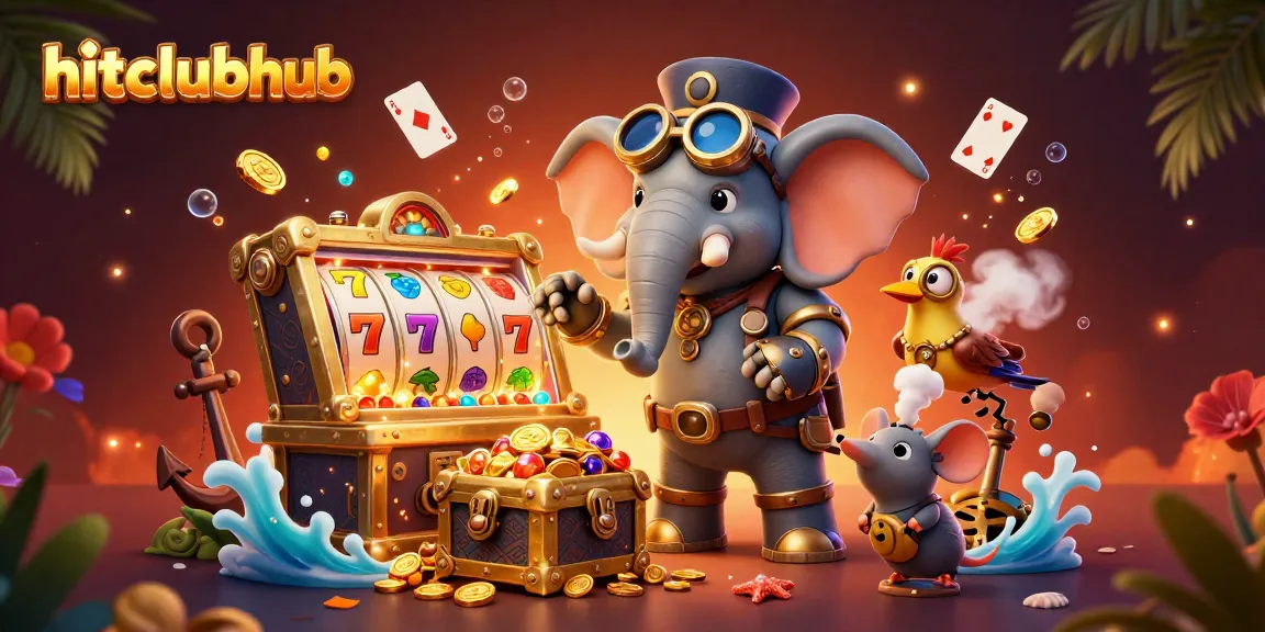 Spin the reels at hitclubhub with a vibrant steampunk elephant slot machine experience.