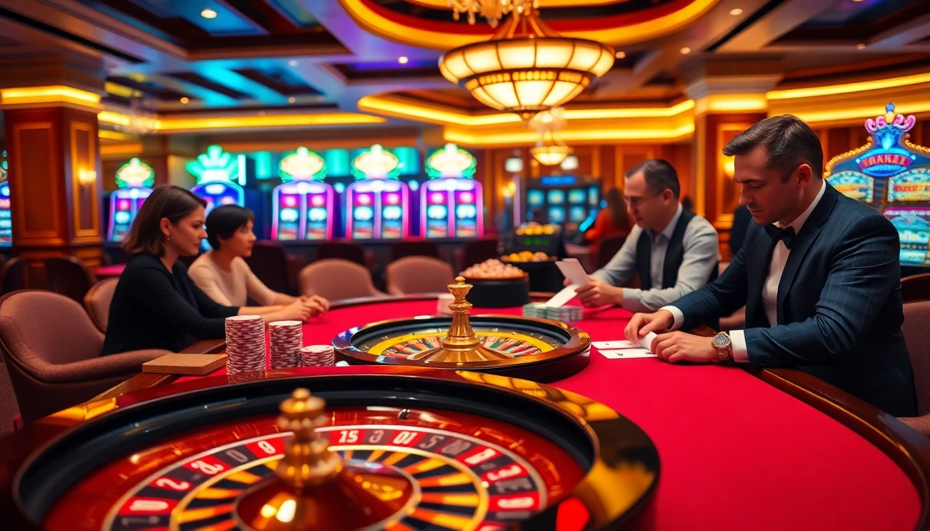 Experience the excitement of Nhà cái Hello88 at a lavish poker table with vibrant chips and a roulette wheel.