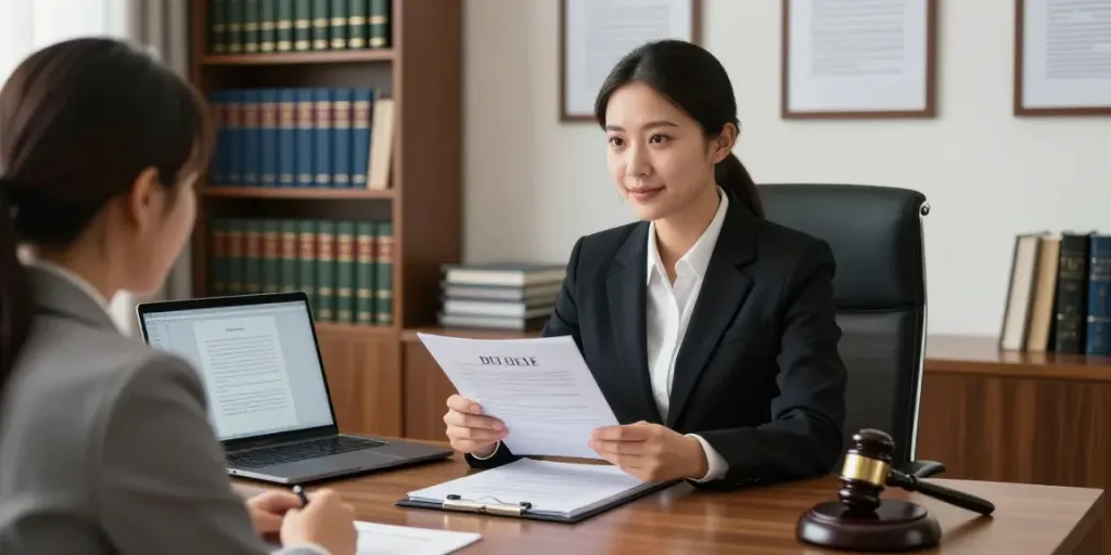 The best DUI lawyer in Cherokee County GA consulting with a client in a professional law office.