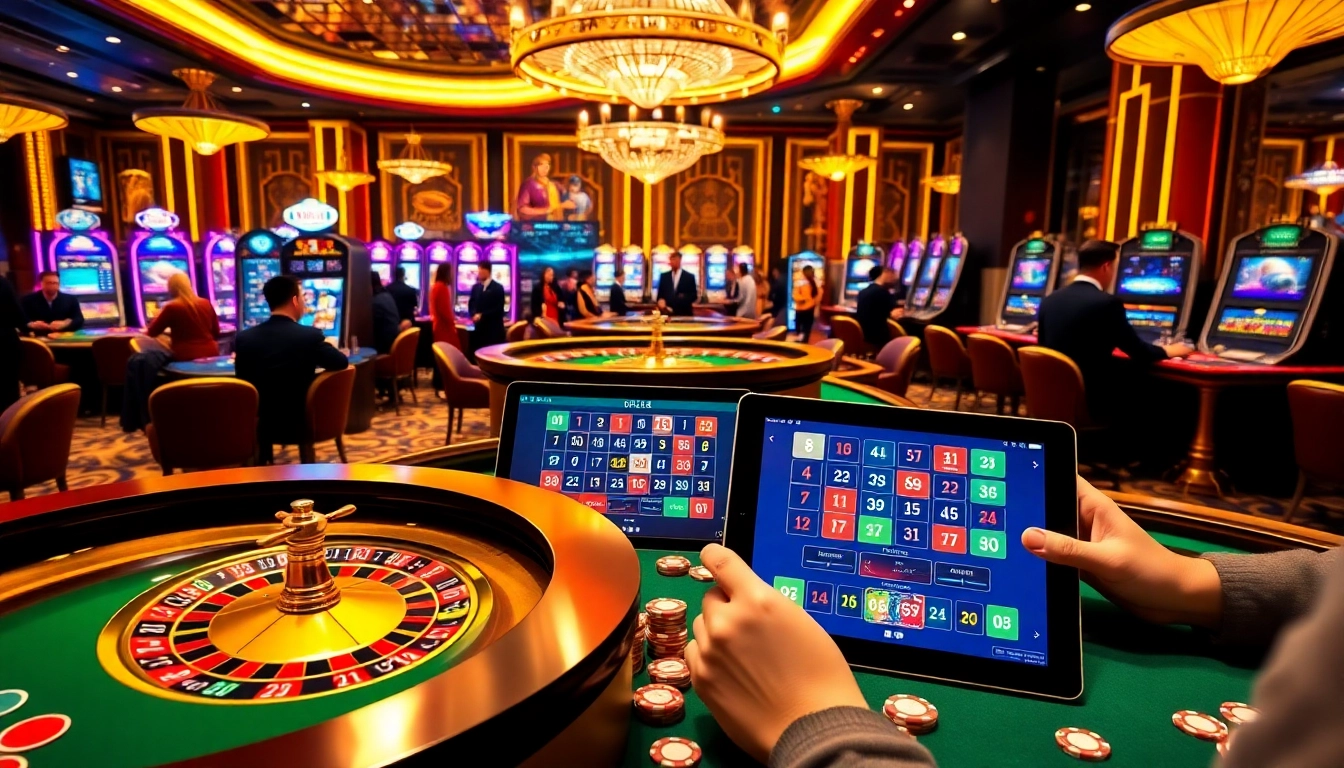 Experience luxury gaming excitement at f8bet.io with vibrant casino tables and eager players.