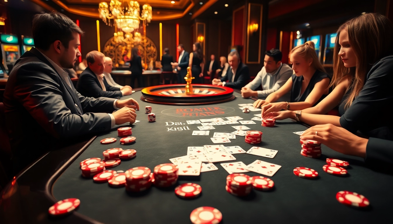 Experience the excitement of high-stakes gaming at dom88.us.com with a luxurious casino scene.