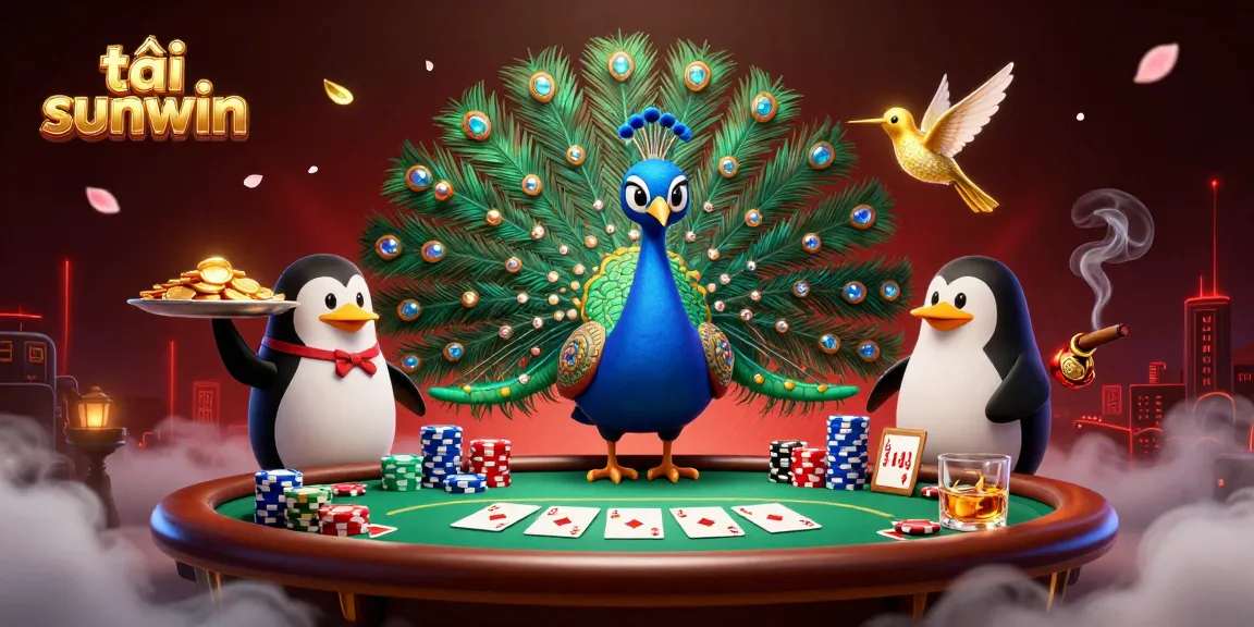 Experience tải sunwin with a vibrant casino scene showcasing rich poker elements and animated characters.